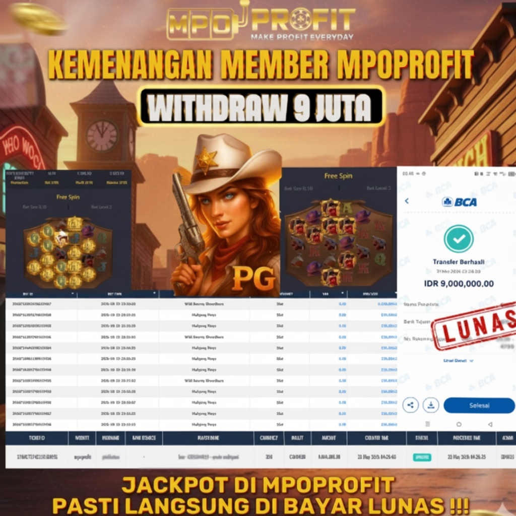 MPOPROFIT JACKPOT SLOT PGSOFT! KEMENANGAN MURNI DI (WILD BOUNTY SHOWDOWN TOTAL RP 9.000.000,- LUNAS)